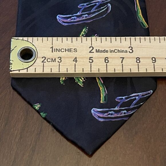 Vintage Steve Harris HandMade Polyester Made In Korea palm tree Canoe Print - Picture 5 of 10